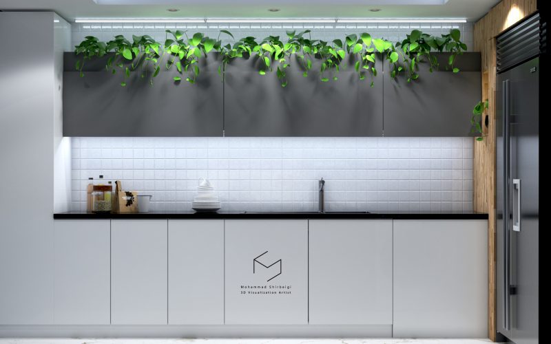 طراحی آشپزخانه مدرن - مدل سازی سه بعدی آشپزخانه